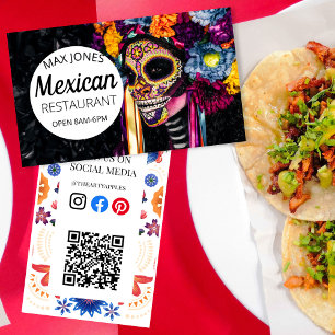 Cartão De Visita comida mexicana fruta mercado deli arte dia dos mo