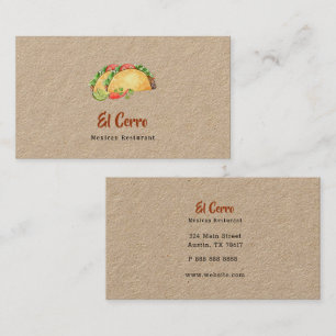 Cartão De Visita Comida mexicana Taco 