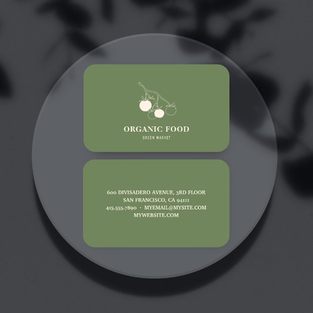 Cartão De Visita Comida Orgânica Verde Moderna (Criador carregado)