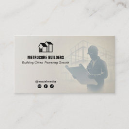 Cartão De Visita Commercial Building Contractors | Gray Sketch