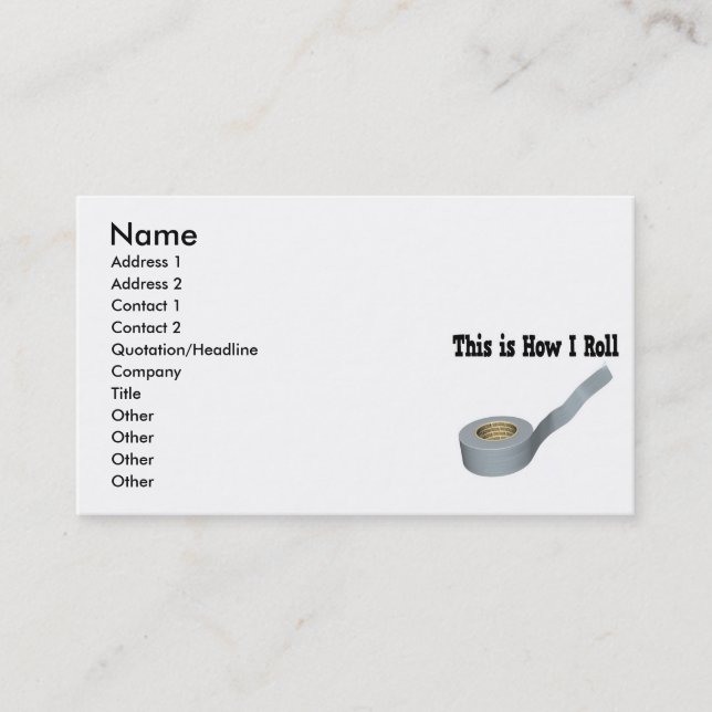 Cartão De Visita Como eu faço a fita do duto (Frente)