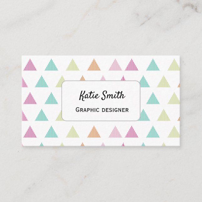 Cartão De Visita Companhia geométrica moderna e divertida (Frente)