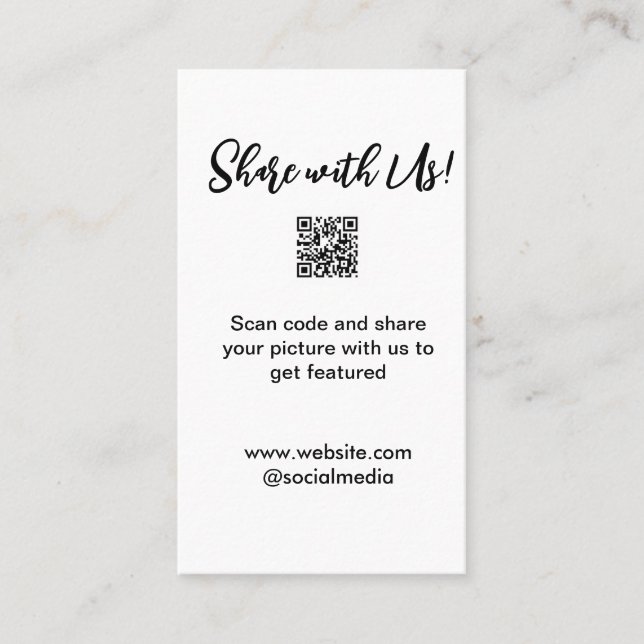 Cartão De Visita Compartilhe a imagem digitalizar código QR adicion (Frente)