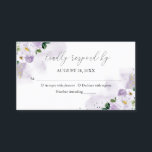 Cartão De Visita Compartimento RSVP Floral de Aquarela Púrpura 16<br><div class="desc">Cartão de resposta de festa de aniversário, floral roxo, doce e dezesseis. Fácil de personalizar com seus detalhes. Entre em contato comigo via chat se tiver perguntas sobre o trabalho de arte ou precisar de personalização. Verifique se há mais itens na coleção. NOTA: para obter assistência sobre pedidos, envio, informações...</div>