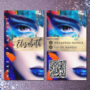 Cartão De Visita Compensar Artista Adicionar Código QR e Mídia Soci