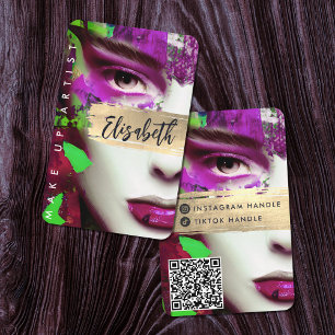 Cartão De Visita Compensar Artista Adicionar Código QR e Mídia Soci