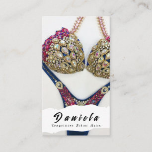 Cartão De Visita Competição de Malhação Crystal Bikini se adapta ao