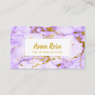 Cartão De Visita Composição chique de mármore roxa Dourado do *~*