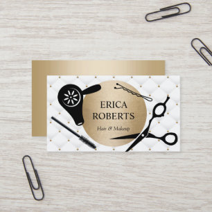 Cartão De Visita Composição & círculo Dourado elegante do salão