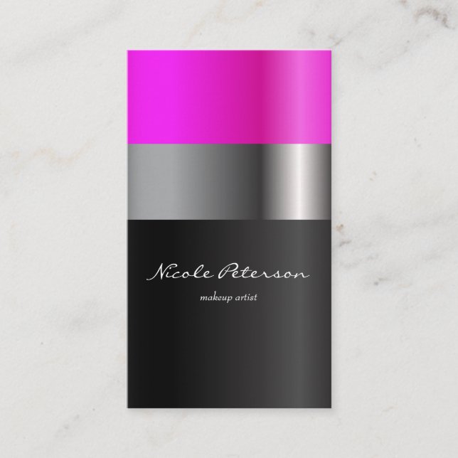 Cartão De Visita Composição cor-de-rosa do batom (Frente)