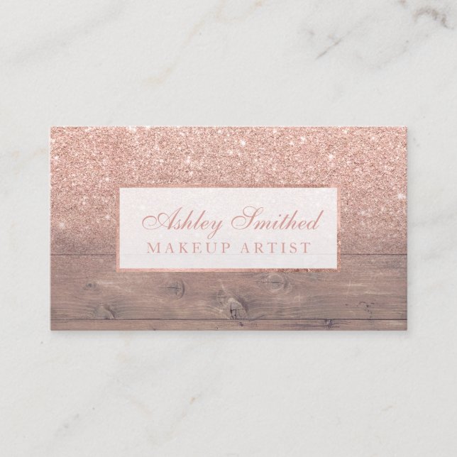 Cartão De Visita Composição de madeira do ombre do brilho (Frente)