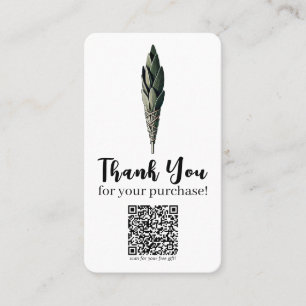 Cartão De Visita Compra de Presente Vintage Sage QR Conexão Mídia S