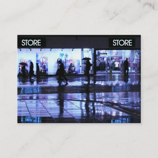 Cartão De Visita Comprando na Chuva (Frente)