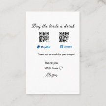 Comprar a noiva doação de bebida QR Venmo PayPal
