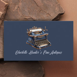 Cartão De Visita Compro antigo, datilografia antiga, ouro e azul