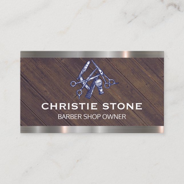 Cartão De Visita Compro Barber | Acessórios de Tesoura (Frente)