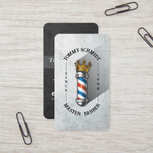 Cartão De Visita Compro Barber Coroa Real Barbeiro Par Salão QR