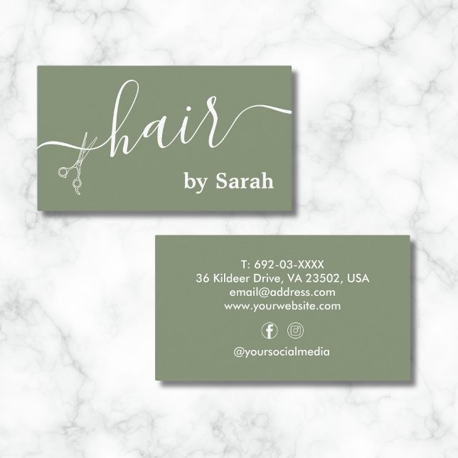 Cartão De Visita Compro Barber de Tesoura com Estilhador de Cabelo  (Criador carregado)