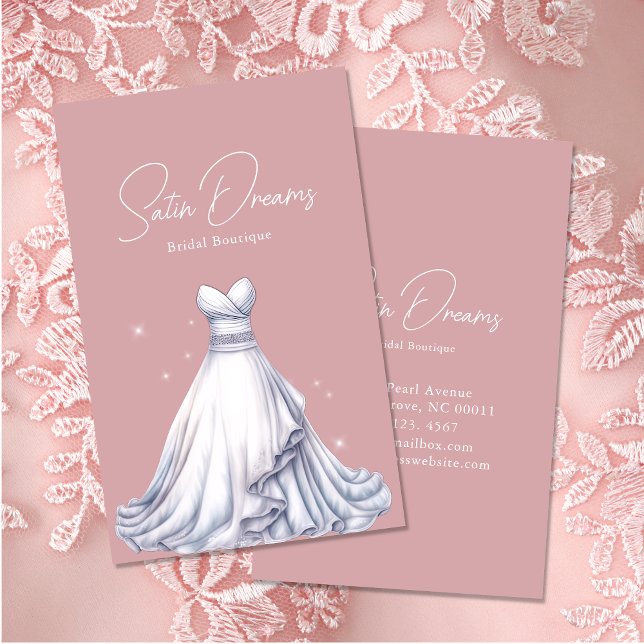 Cartão De Visita Compro Bridal do Vestido Nupcial Elegante (Criador carregado)