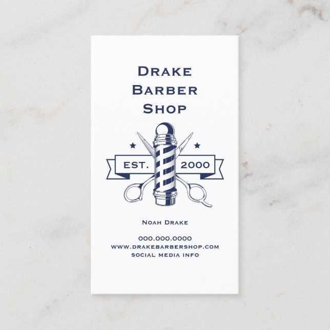 Cartão De Visita Compro de Barras Profissionais do Polo de Tesoura (Frente)