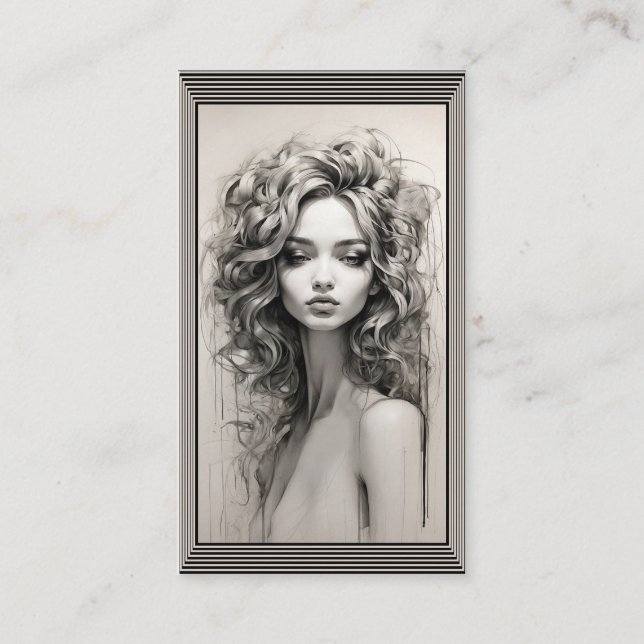 Cartão De Visita Compro de beleza de salão de cabelo Stylist Indúst (Frente)