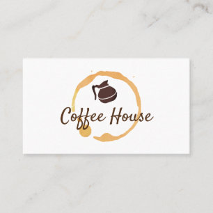 Cartão De Visita Compro de café Pote de café Mancha De Café