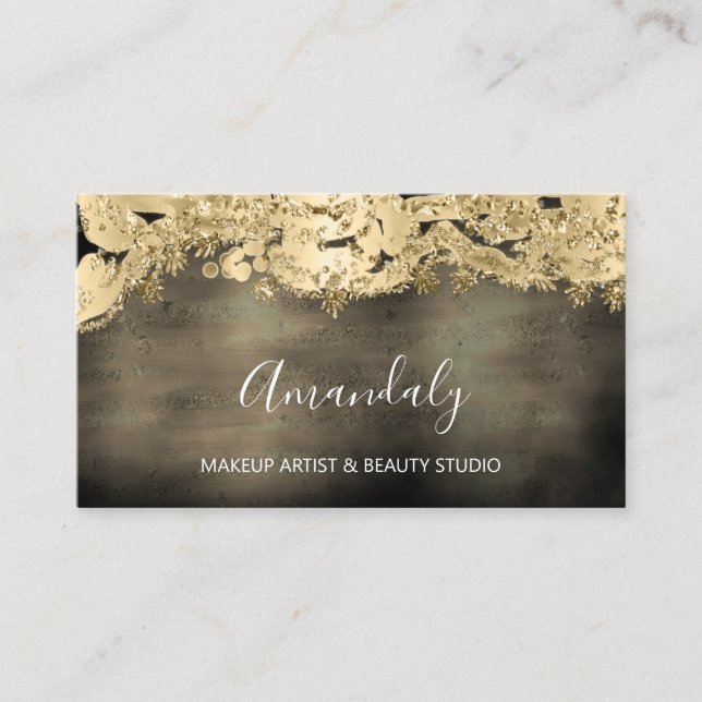 Cartão De Visita Compro de Moda do Planejador de Evento de Glitter  (Frente)