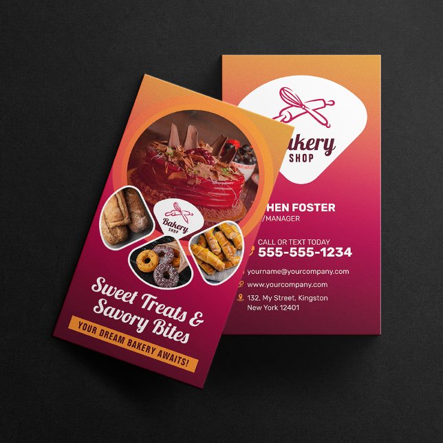 Cartão De Visita Compro de padaria profissional Doces tratamentos p (Criador carregado)