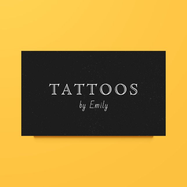 Cartão De Visita Compro de Tatuagem Artista Mínimo Preto e Branco S (Criador carregado)
