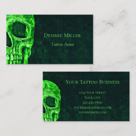 Cartão De Visita Compro de Tatuagem de Fundo de Textura Verde Gótic