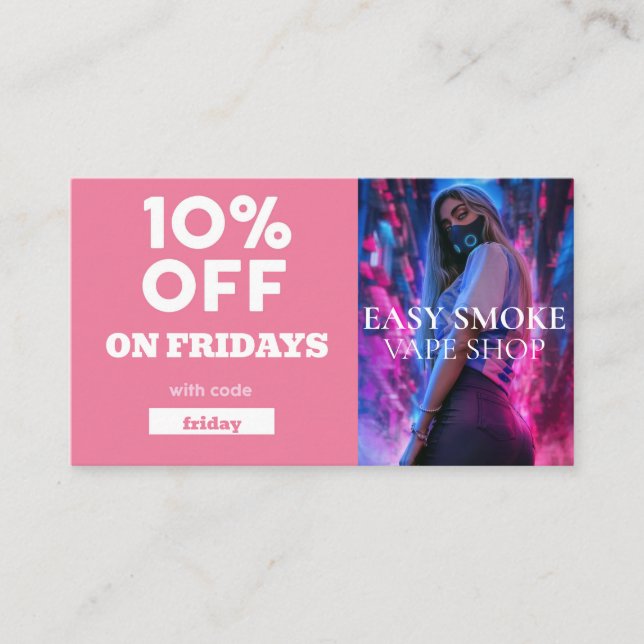 Cartão De Visita Compro de Vídeo Especial do Código de Desconto Sex (Frente)