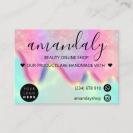 Cartão De Visita Compro Hológrafo Obrigado Desconto Sereia Rosa Ros