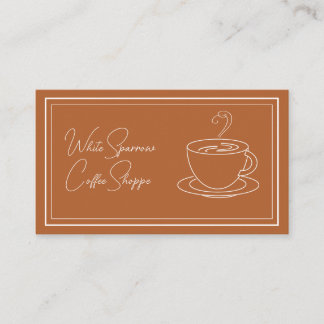 Cartão De Visita Compro Minimalista de Café Marrom e Branco