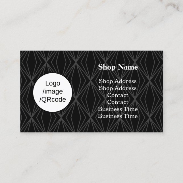 Cartão De Visita Compro Preto de Geometria Moderna (Frente)