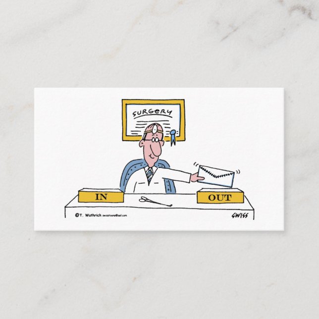 Cartão De Visita Compromisso de Cartoon do Cirurgião Geral Humoroso (Frente)