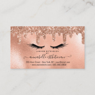 Cartão De Visita Compromisso de Extensão Eyelash Dourada do Blush d