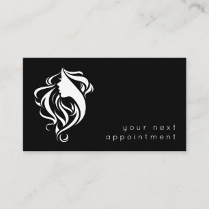 Cartão De Visita Compromisso do logotipo Hairstylist do Salão Eleg