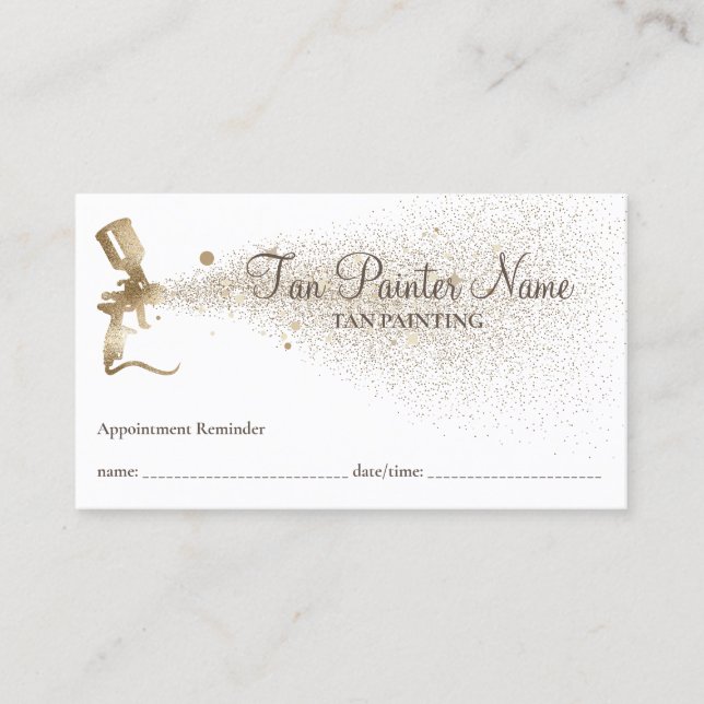 Cartão De Visita Compromisso Dourado de Tan Spray Espumante (Frente)