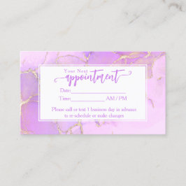 Cartão De Visita Compromisso Moderno da Moda de Água Púrpura