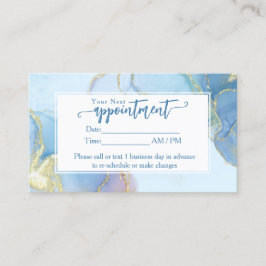 Cartão De Visita Compromisso Moderno da Moda de Aquarela Azul