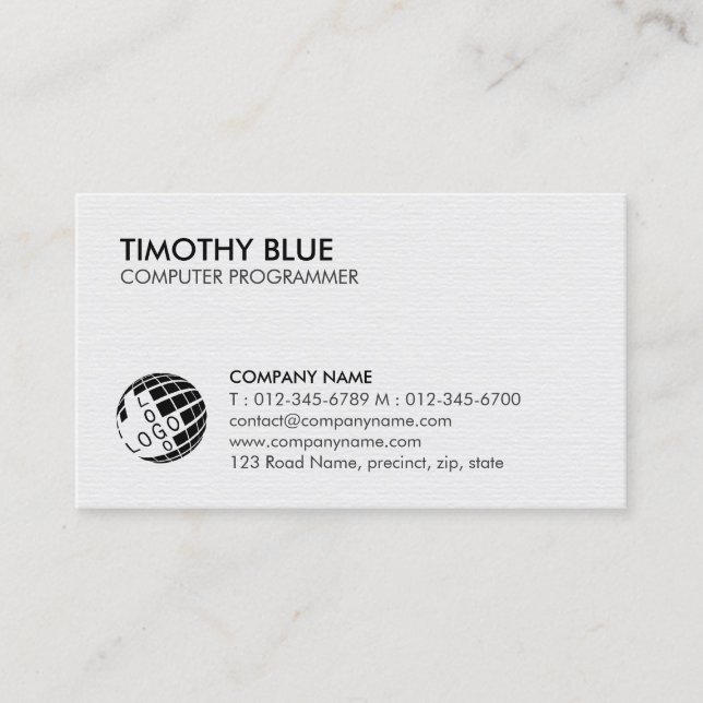 Cartão De Visita Computer Programmer Technology Business Card (Frente)