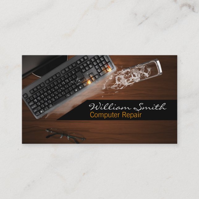 Cartão De Visita Computer Repair Business Card (Frente)
