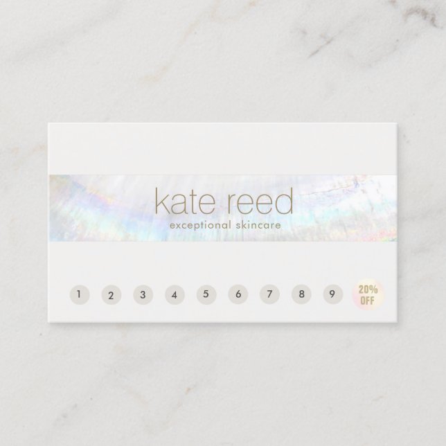 Cartão De Visita Concha do Mar Compromisso de Fidelidade do Cliente (Frente)