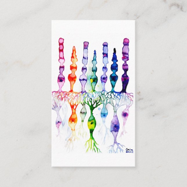 Cartão De Visita Cone cells rod cells and bipolar neurons of retina (Frente)