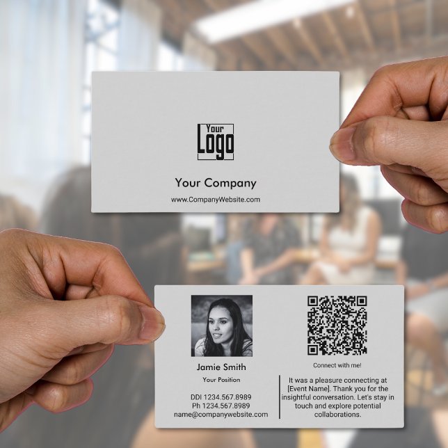 Cartão De Visita Conectar Cinzas do embaixador profissional da empr (Connect Professionally Company Ambassador Gray Business Card)