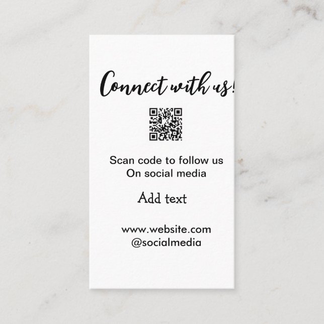 Cartão De Visita Conectar-se a nós digitalizar código QR adicionar  (Frente)
