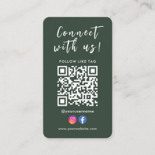 Cartão De Visita Conectar-se com o Código Qr do Instagram do Facebo