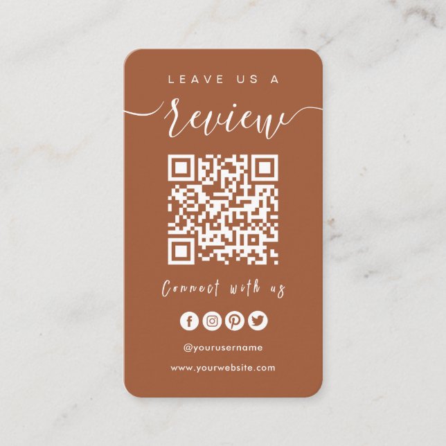 Cartão De Visita Conectar-se com o código QR dos EUA | Deixe-Nos Um (Frente)