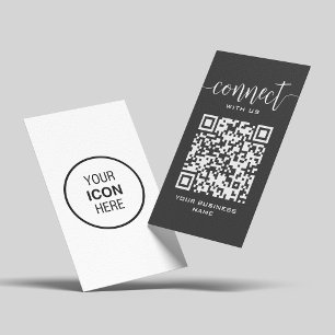 Cartão De Visita Conecte-Se Com A Cinza Escura De Código Qr Dos Eua