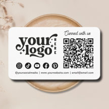 Conecte-se com o código QR de mídia social branco